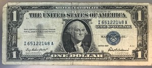 lot 41 image: 1957 $1 Silver Certificate - I 65122148 A