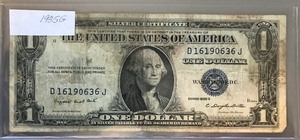 lot 70 image: 1935 G $1 Silver Certificate - D 16190636 J