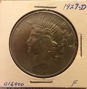 lot 106 image: 1927-D Peace Dollar