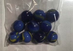 lot 120 image: 10 Small Tri-Color Marbles
