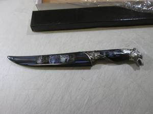 13 Black Decorative Wolf Knife wit...