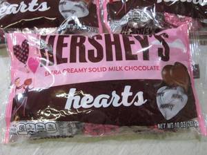 3 Bags of Hersheys Hearts Best by O...
