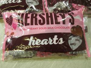 3 Bags of Hersheys Hearts Best by O...