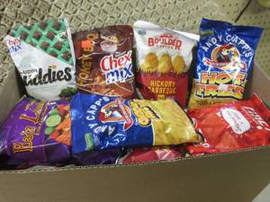 Box Full of Assorted Chips and Snac...