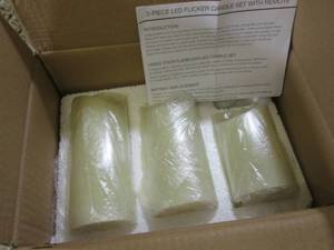 3pc LED Flicker Candle Set with Rem...