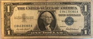 1957 $1 Silver Certificate - C84139360A