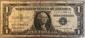 1957 B $1 Silver Certificate - X47119663A