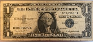1957 A $1 Silver Certificate - C00169692A