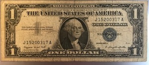 1957 A $1 Silver Certificate - J15200317A
