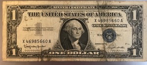 1957 A $1 Silver Certificate - X46985660A