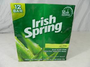 New 12 Pack of Irish Spring with Aloe Bar Soap