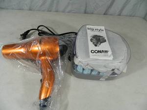 New Conair Hairdryer and New Conair Curler Set