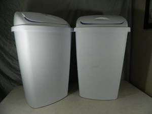2 New Sterlite Swing Top Garbage Cans