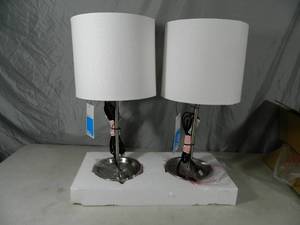 2 New Lamps with Shades and Bulbs