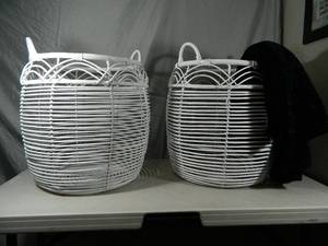 2 New Large Wicker Style Baskets and New Project 62 Throw
