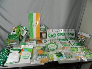 Large Lot of St Patricks Day Decorations and Supplies