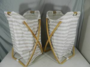 Pair of Laundry Sorting Bags  Stands