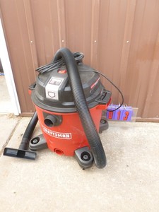 Craftsman 16 gallon weddry vacuum with accessories. Lightly used. Tested & works. As shown.