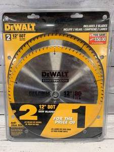lot 37 image: DeWalt 2 Pack 12 80 Tooth Saw Blade $72.49  Amazon