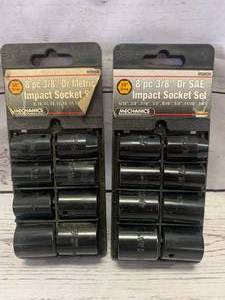 lot 50 image: 8pc 38dr. Metric & SAE Impact Socket Set