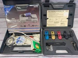 lot 57 image: Mini Die Grinder Kit, Fuel  Transmission Disconnect, Soldering Gun