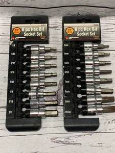 lot 89 image: 8pc SAE & Metric Hex Bit Sets