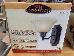 lot 101 image: Design House 504415 Bristol Wall Mount Light $41  Amazon