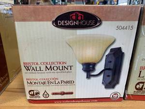 lot 103 image: Design House 504415 Bristol Wall Mount Light $41  Amazon