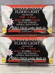 lot 121 image: AeroTech 75 Watt 4 Pack Outdoor Floodlights