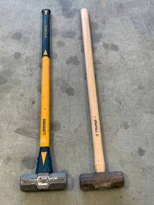 lot 154 image: Set of 2 (fiberglass & wood) 8 lb Sledgehammers