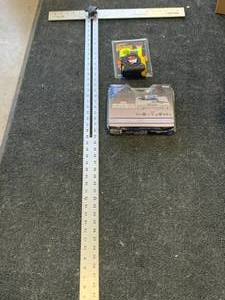 lot 177 image: Johnson T-Square, Tape Measure, Mini Die Grinder