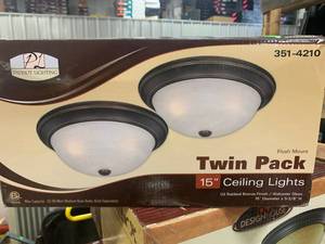 lot 105 image: Lot of 3 Ceiling Mount Lights