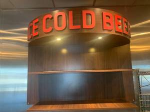 Ice Cold Beer Lighted Wood Shelf