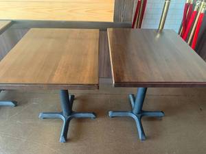 Lot of 2 Tables w Heavy Bases (24 x 30 x 30 tall)