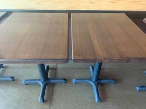Lot of 2 Tables w Heavy Bases (24 x 30 x 30 tall)