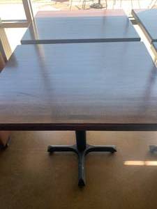 Lot of 2 Tables w Heavy Bases (24 x 30 x 30 tall)