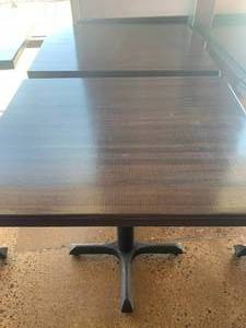 Lot of 2 Tables w Heavy Bases (24 x 30 x 30 tall)