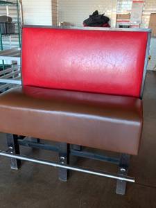 Restaurant Booth with Chrome Foot Rail