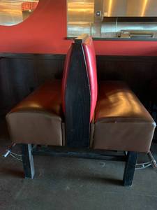Double Restaurant Booth with Chrome Foot Rail