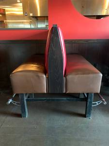 Double Restaurant Booth with Chrome Foot Rail