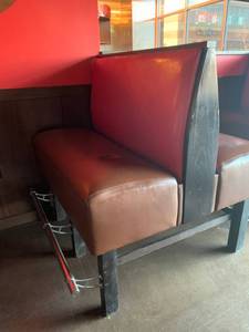 Double Restaurant Booth with Chrome Foot Rail
