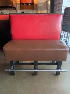 Restaurant Booth with Chrome Foot Rail