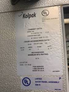 Kolpak Walk-In Refrigerated Cooler 7 x 11 8