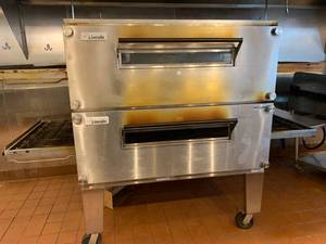 Set of 2 Lincoln 3255 Impinger Fast Bake Conveyorized Pizza Ovens
