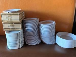 Large Lot of Restaurant Plates (including new cases)