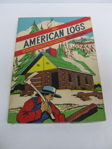 lot 102 image: Vintage 1930s AMERICAN LOGS Toy Set by Halsam - Complete in Orig Box