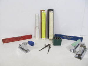 lot 204 image: Lot of Vintage DraftingArchitect Office Tools Slide Rules etc