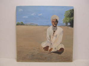 lot 233 image: Vintage Unframed Oil on Canvas Painting - Seated Man in Desert.