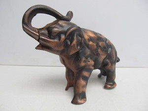 lot 22 image: Large Cast Iron Elephant Coin Bank