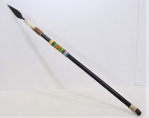 lot 66 image: Decorative Native American Beaded Spear wIron Point